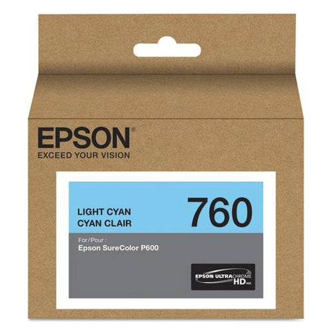 Original Epson T760520 (760) UltraChrome HD Ink, Light Cyan