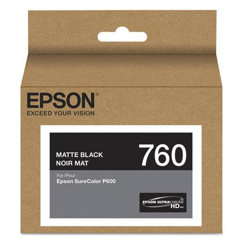 Original Epson T760820 (760) UltraChrome HD Ink, Matte Black