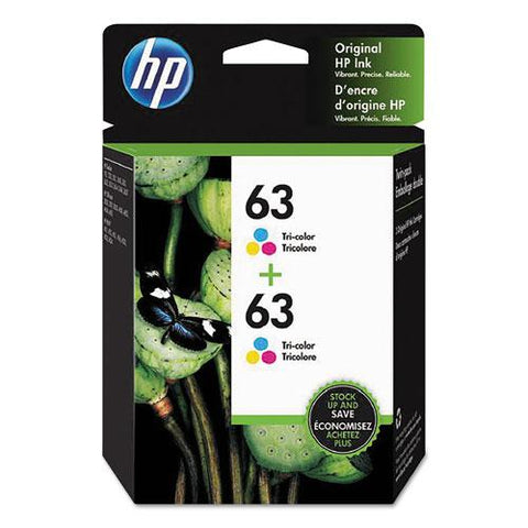 Original HP 63, (1VV67AN) 2-pack Tri-Color Original Ink Cartridge