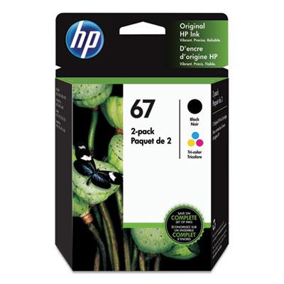 Original HP HP67 2-Pack Ink Cartridges, HP 3YP29AN