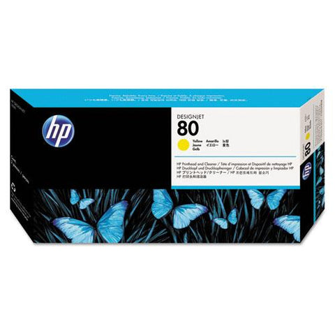 Original HP 80, (C4823A) Yellow Printhead & Cleaner