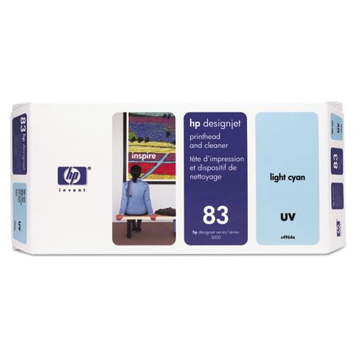 Original HP 83 (C4964A) UV Light Cyan Printhead and Cleaner