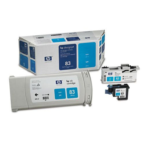 Original HP 83, (C5001A) Ink Cartridge/Printhead/Printhead Cleaner, 680 mL, Cyan