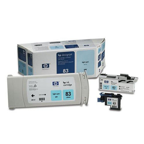 Original HP 83, (C5004A) Ink Cartridge/Printhead/Printhead Cleaner, 680 mL, Light Cyan