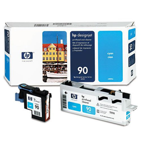 Original HP 90, (C5055A) Cyan Printhead & Cleaner