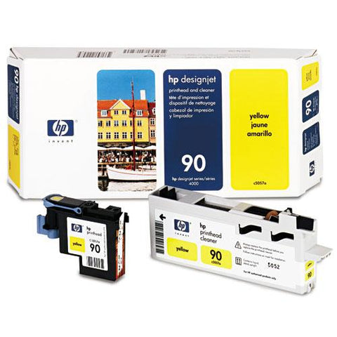 Original HP 90, (C5057A) Yellow Printhead & Cleaner
