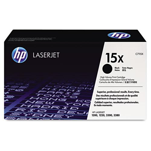 Original HP 15X, (C7115X) High Yield Black Original LaserJet Toner Cartridge