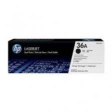 Original HP 36A Black Toner Cartridge, Standard Yield, HP CB436AD, Dual Pack