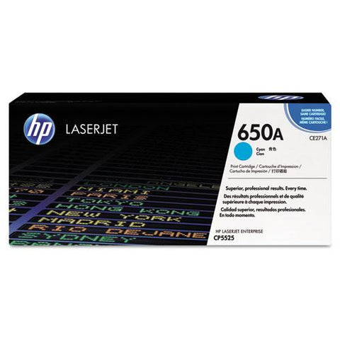 Original HP 650A, (CE271A) Cyan Original LaserJet Toner Cartridge