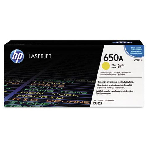 Original HP 650A, (CE272A) Yellow Original LaserJet Toner Cartridge