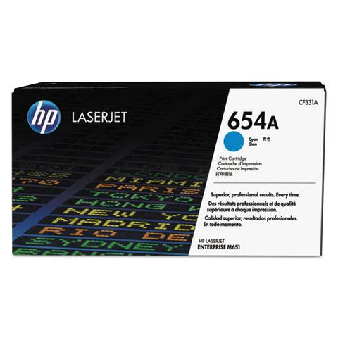 Original HP 654A, (CF331A) Cyan Original LaserJet Toner Cartridge