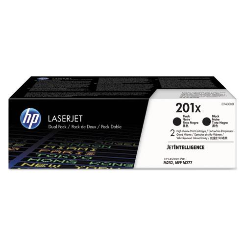 Original HP 201X, (CF400X-D) 2-pack High Yield Black Original LaserJet Toner Cartridges