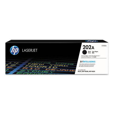 Original HP 202A (CF500A) Black Original Toner, 1400 Page-Yield