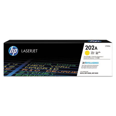 Original HP 202A (CF502A) Yellow Original Toner, 1300 Page-Yield