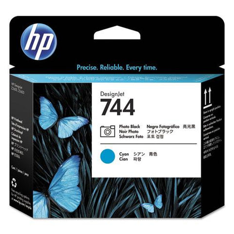Original HP 744, (F9J86A) Photo Black/Cyan DesignJet Printhead