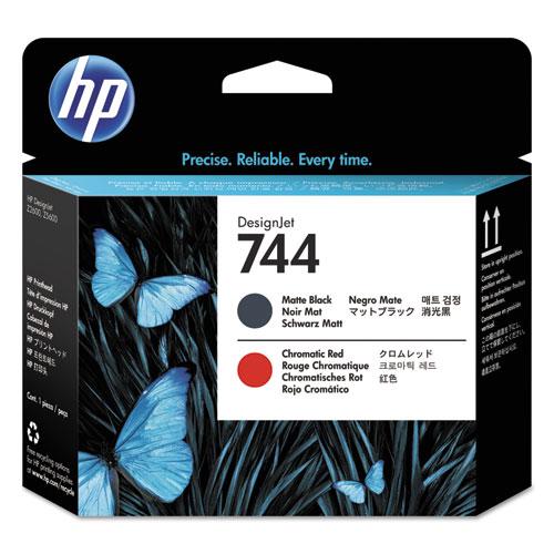 Original HP 744, (F9J88A) Matte Black/Chromatic Red DesignJet Printhead