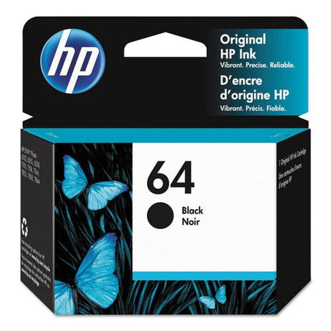 Original HP 64 (N9J90AN) High Yield Black Original Ink, 200 Page-Yield