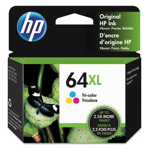 Original HP 64XL Tri-Color High Yield Original Ink Cartridge, 415 Page-Yield