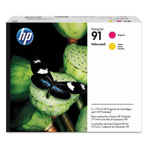 Original HP 91, (P2V36A) Magenta, Yellow Printhead Original Ink Cartridge Value Pack