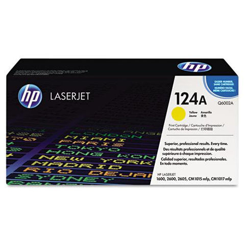 Original HP 124A, (Q6002A) Yellow Original LaserJet Toner Cartridge