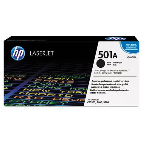 Original HP 501A, (Q6470A) Black Original LaserJet Toner Cartridge