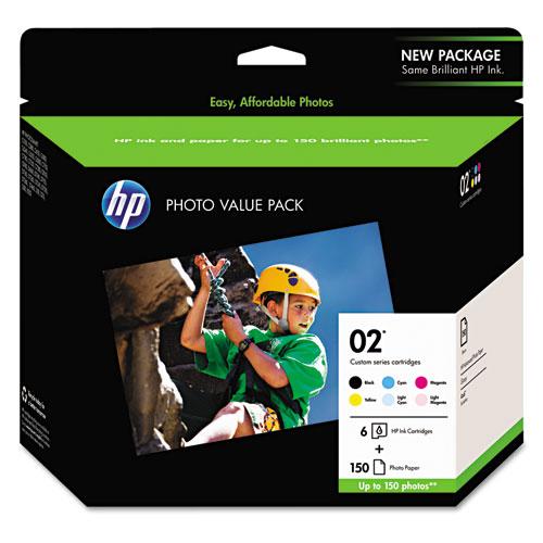 Original HP 02, (Q7964AN) 6-Pack Assorted Original Ink w/Photo Paper