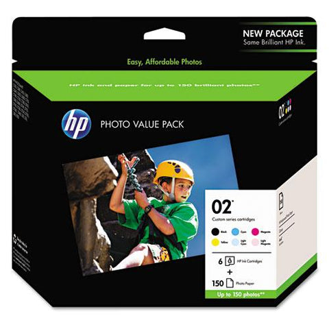 Original HP 02, (Q7964AN) 6-Pack Assorted Original Ink w/Photo Paper