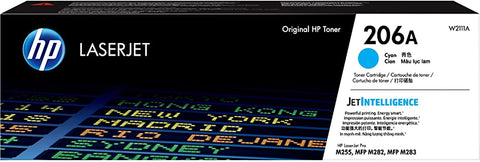 Original HP 206A Cyan Toner Cartridge, Standard Yield, HP W2111A