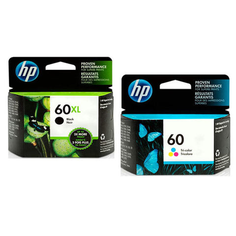 Original HP 60XL Black and 60 Tri Color Original Ink Cartridges, Saving Bundle Pack