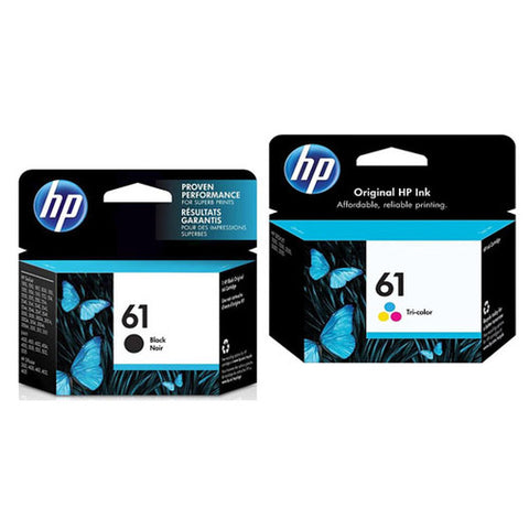 Original HP 61 Black and Tri Color Original Ink Cartridges, Saving Bundle Pack, HP CZ138FN