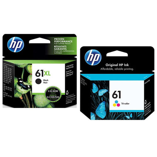 Original HP 61XL Black (CH563WN) and 60 Tri Color (CH562WN) Original Ink Cartridges, Saving Bundle Pack
