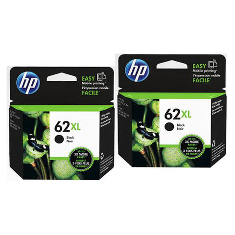 Original HP 62XL Black Original Ink Cartridges, Twin Saving Bundle Pack ( 2 Inks/Pack), HP J3P42BN