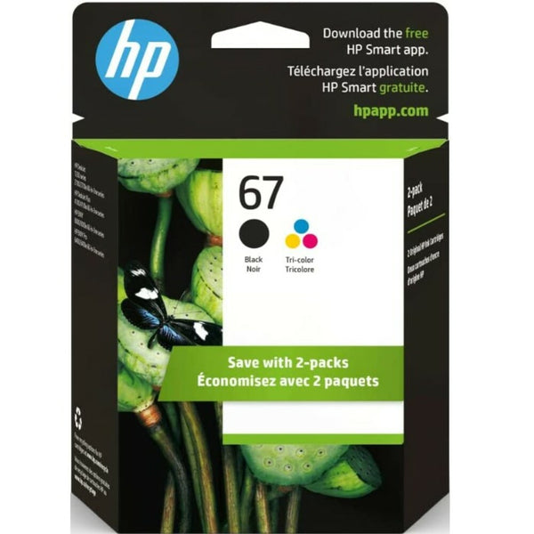 Original HP 67 Black & Tri-Color Ink Cartridges, Original OEM Multi-Pack Inks Save Your Money (3YM56AN & 3YM55AN)