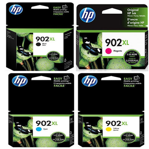 Original HP 902XL Black / Cyan/ Magenta/ Yellow Original Ink Cartridges, Saving Bundle Pack (T6M14AN, T6M02AN, T6M06AN, T6M10AN)