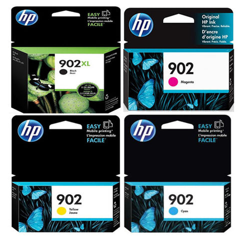 Original HP 902XL Black and 902 Cyan/Magenta/Yellow Original Ink Cartridges, Saving Bundle Pack (T6M14AN, T6L86AN, T6L90AN, T6L94AN)