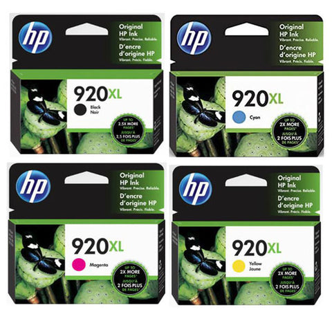 Original HP 920XL Black/Cyan/Magenta/Yellow Original Ink Cartridges, Saving Bundle Pack (CD975AN, CD972AN, CD974AN, CD974AN)