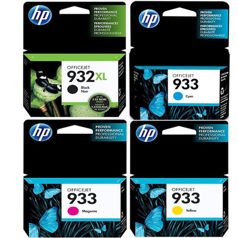 Original HP 932XL Black and 933 Cyan/Magenta/Yellow Original Ink Cartridges, Saving Bundle Pack (CN053AN, CN058AN, CN059AN, CN060AN)