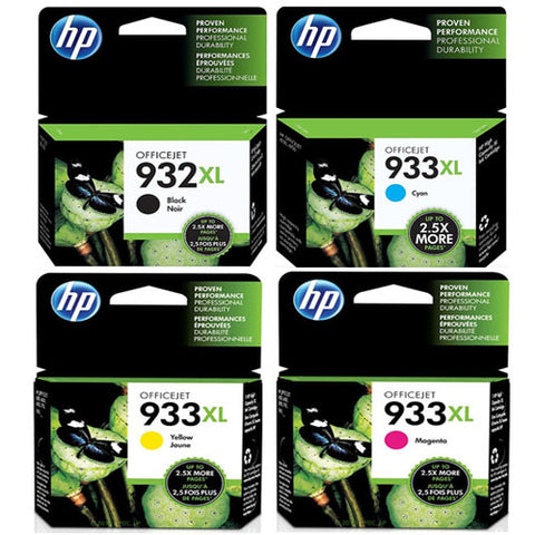 Original HP 932XL Black and 933XL Cyan/Magenta/Yellow Original Ink Cartridges, Saving Bundle Pack (CN053AN, CN054AN, CN055AN, CN056AN)