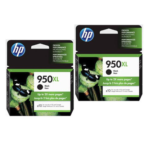 Original HP 950XL Black Original Ink Cartridges, Twin Saving Bundle Pack ( 2 Inks/Pack), HP CN045AN