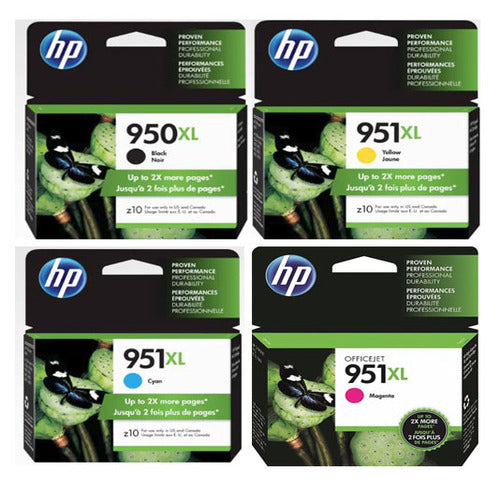 Original HP 950XL Black and 951XL Cyan/Magenta/Yellow Original Ink Cartridges, Saving Bundle Pack (CN045AN, CN046AN, CN047AN, CN048AN)