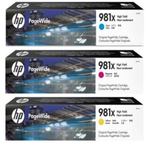 Original HP 981X Cyan/Magenta/Yellow Original Ink Cartridges, Saving Bundle Pack  (L0R09A, L0R10A, L0R11A)