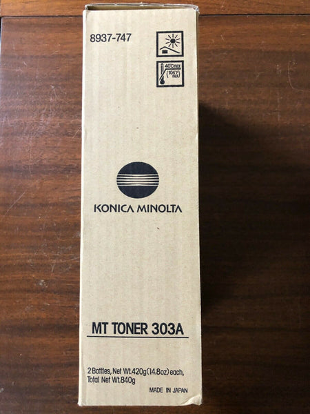 Original Konica Minolta 8937747 (8937-747) Type 303A Toner Cartridge (2/BX) (28K YLD)
