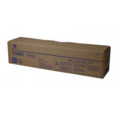 Original Konica Minolta 8938704 (8938-704) TN312C (TN-312C) Cyan Toner (12K YLD)