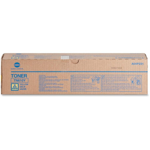 Original Konica Minolta A04P231 (TN610Y, TN-610Y) Yellow Toner Cartridge (26.5K YLD)