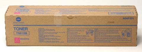 Original Konica Minolta A04P331 (TN610M, TN-610M) Magenta Toner Cartridge (26.5K YLD)