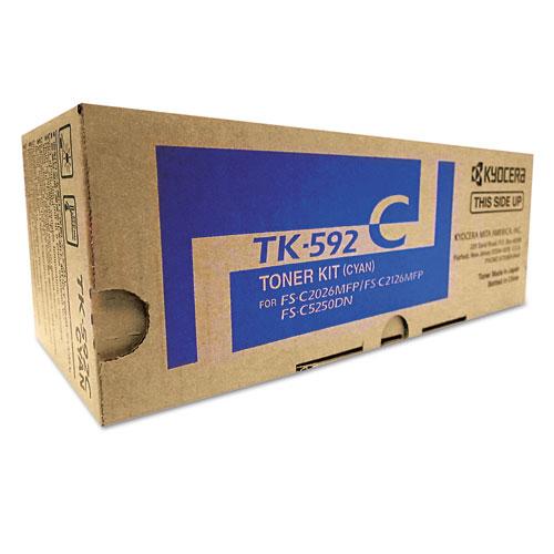 Original Kyocera TK592C Toner, 5,000 Page-Yield, Cyan