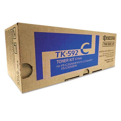 Original Kyocera TK592C Toner, 5,000 Page-Yield, Cyan