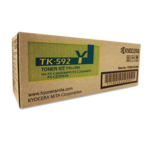 Original Kyocera TK592Y Toner, 7,000 Page-Yield, Yellow