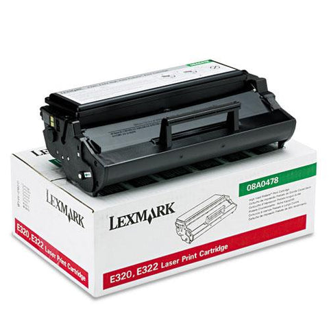 Original Lexmark 08A0478 High-Yield Toner, 6000 Page-Yield, Black