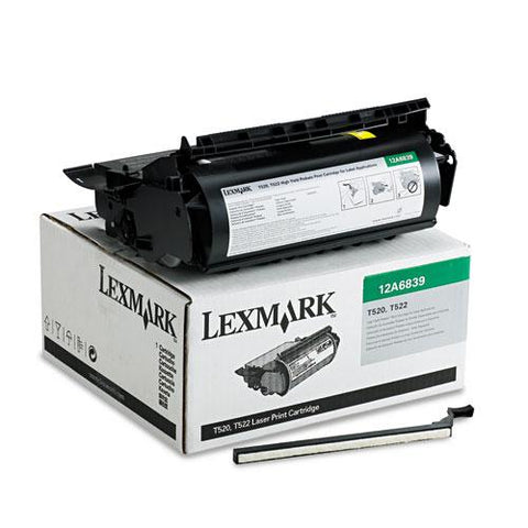 Original Lexmark 12A6839 High-Yield Toner, 20000 Page-Yield, Black